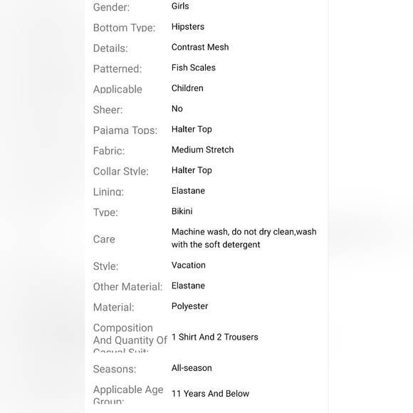 NWT Girls 3pc 🧜‍♀️ MERMAID SWIM SUITS. ADORABLE!! Ruffled halter top. Mermai - Picture 5 of 10